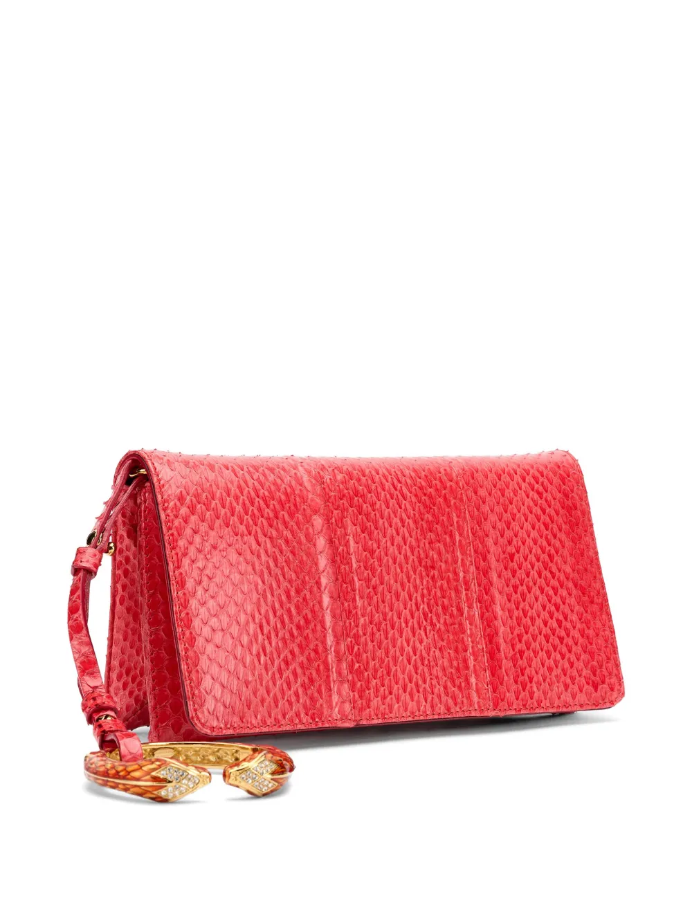 Roberto Cavalli Serpentine clutch met handvat Rood