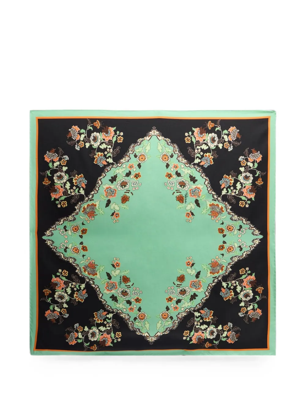 Roberto Cavalli floral-print square scarf - Nero