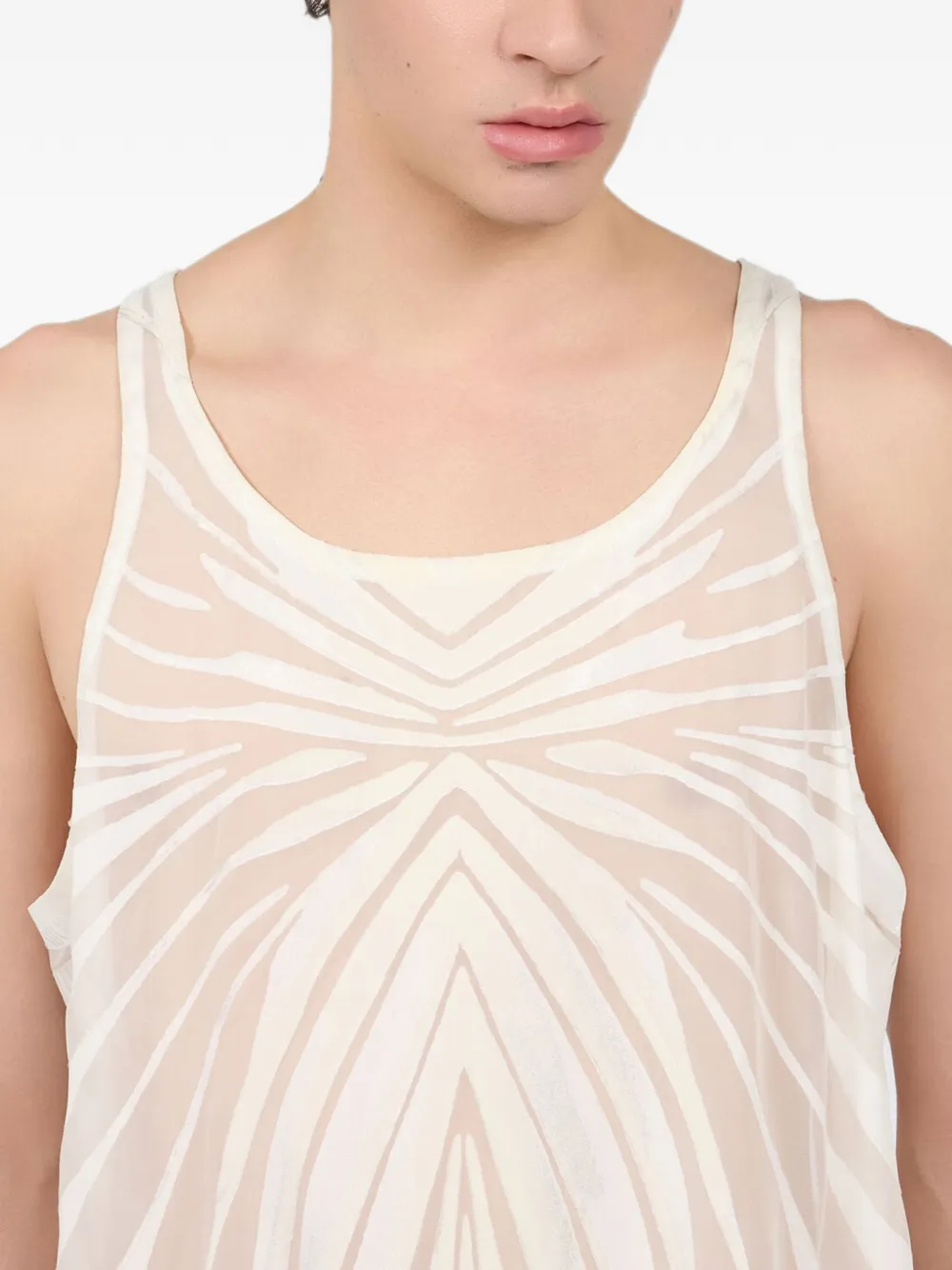 Roberto Cavalli Ray Devoré zebra-pattern vest Beige