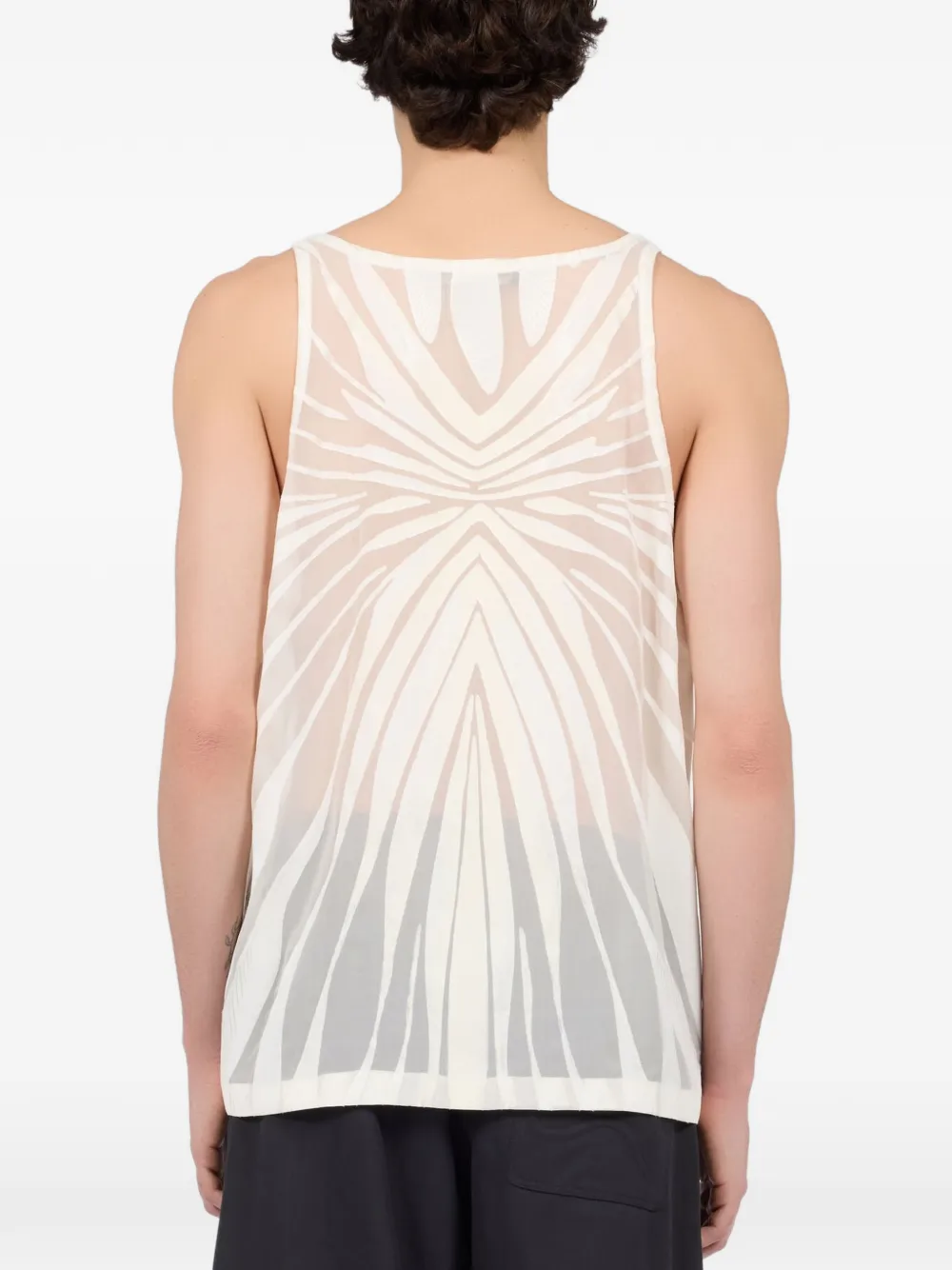 Roberto Cavalli Ray Devoré zebra-pattern vest Beige