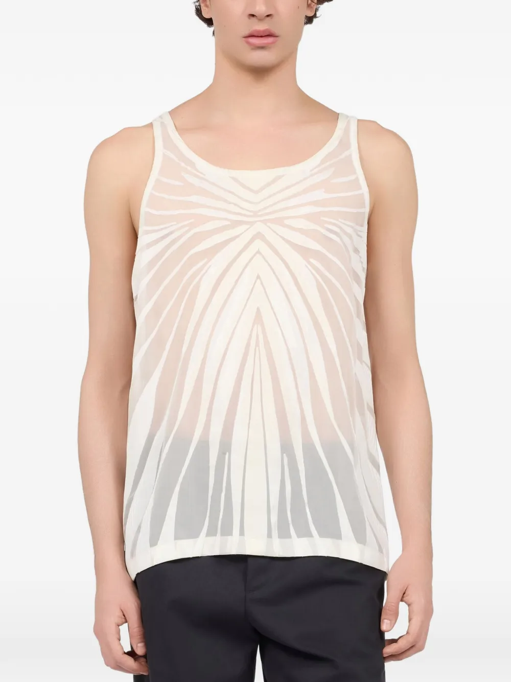 Roberto Cavalli Ray Devoré zebra-pattern vest Beige