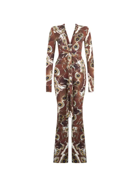 Roberto Cavalli butterfly-print flared-hem jumpsuit