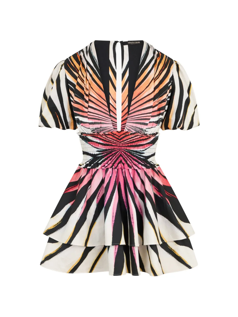 Roberto Cavalli Ray Of Paradise printed mini dress - Neutrals