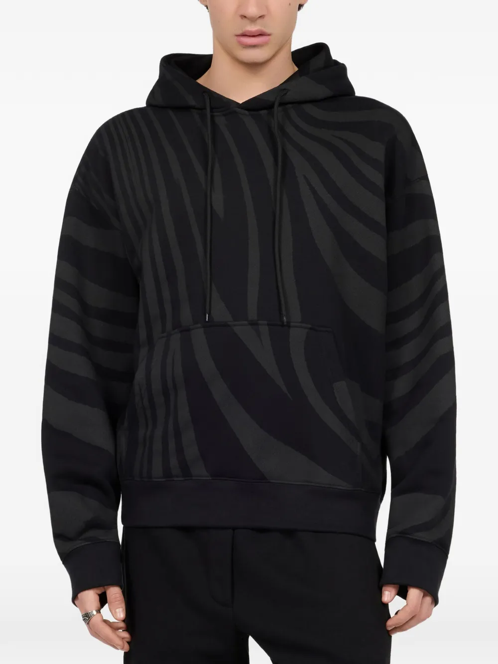 Roberto Cavalli zebra-print hoodie Zwart