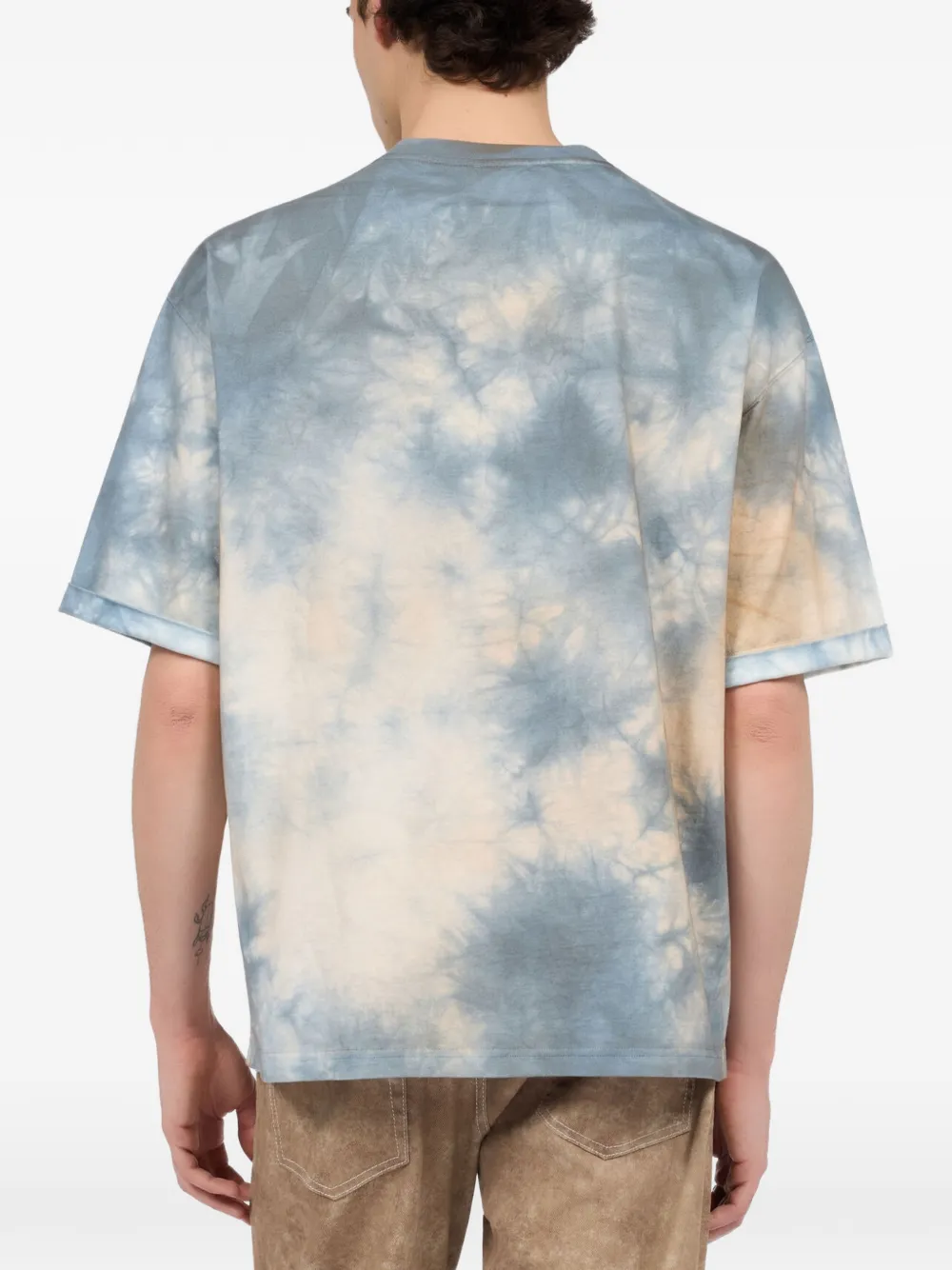 Roberto Cavalli tie-dye butterfly-print T-shirt Blauw