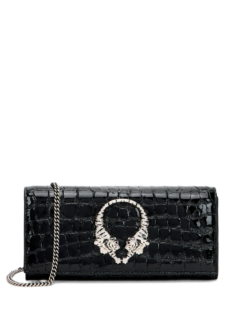 Roberto Cavalli Portafoglio con effetto coccodrillo - Nero