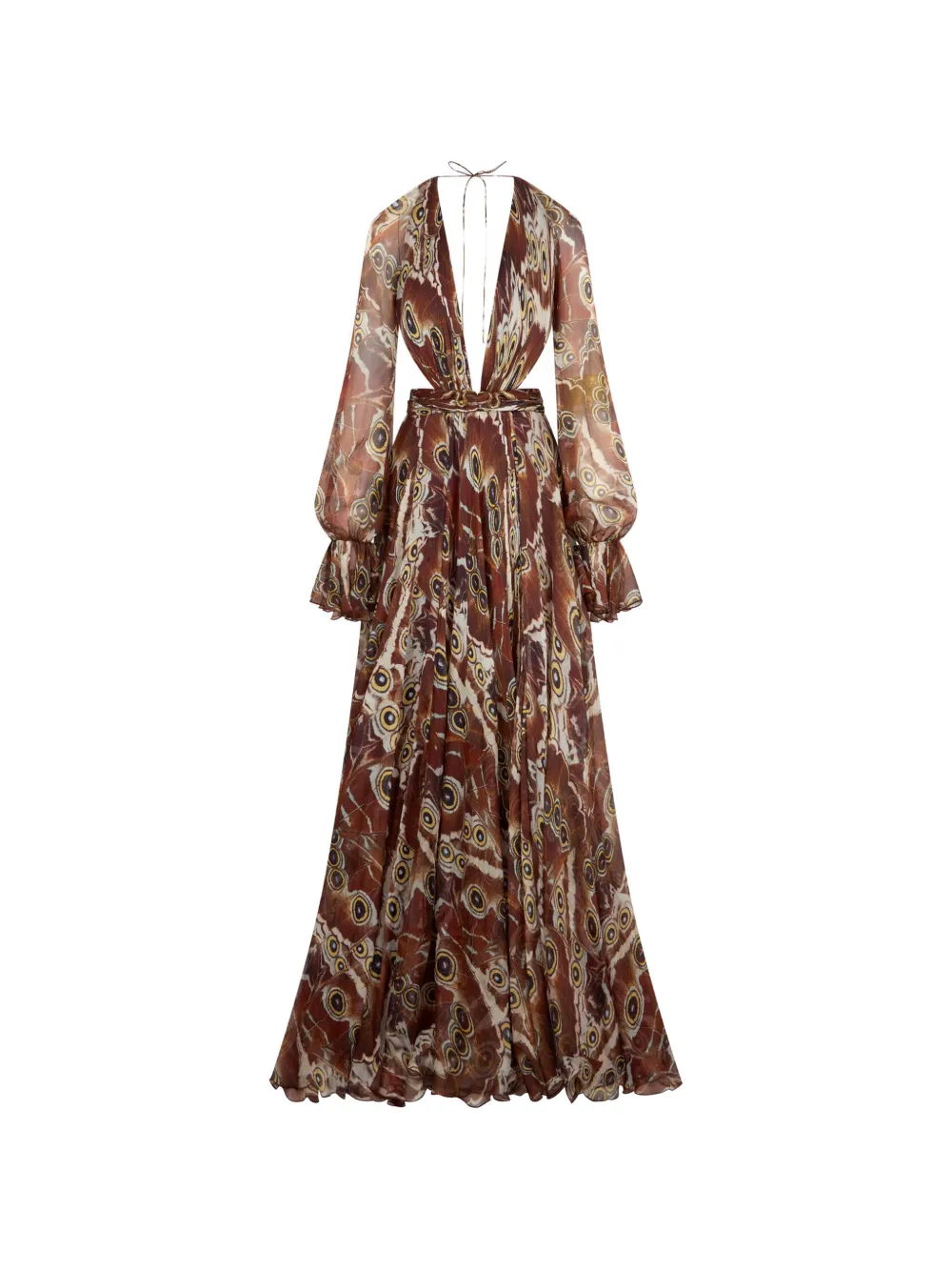 Roberto Cavalli butterfly-print maxi dress - Brown