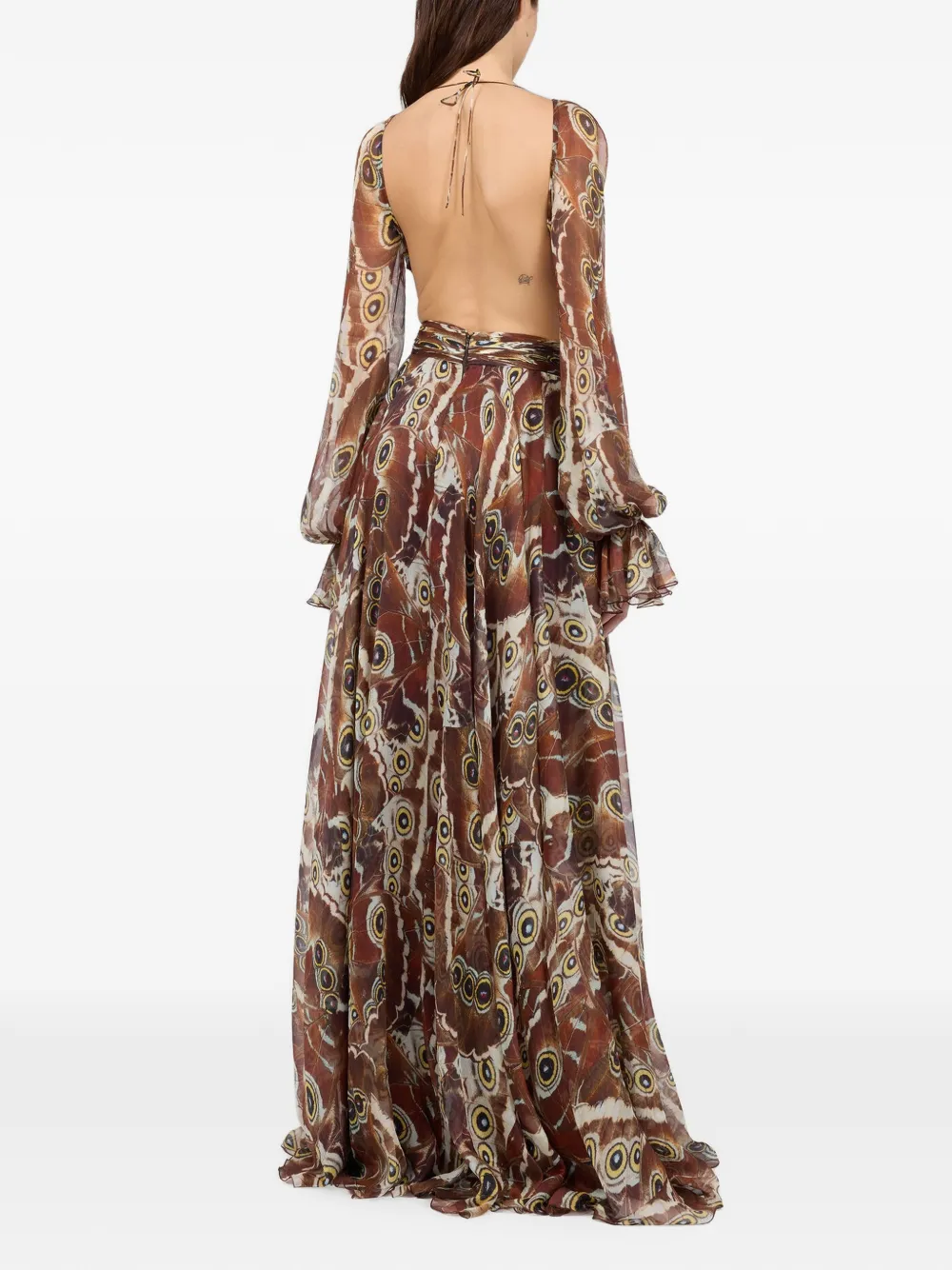 Roberto Cavalli Maxi-jurk met print Bruin