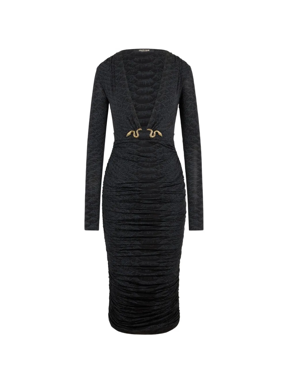 Roberto Cavalli robe midi à détail serpent - Noir Roberto Cavalli robe midi à détail serpent - Noir