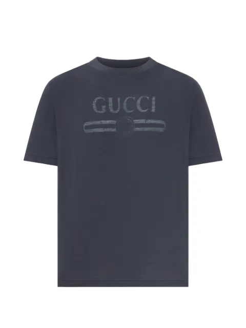 Gucci playera de algodón con logo estampado