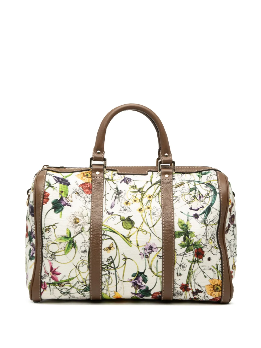 Gucci Pre-Owned 2000-2015 Medium Canvas Flora Joy Boston Bag satchel - Bianco