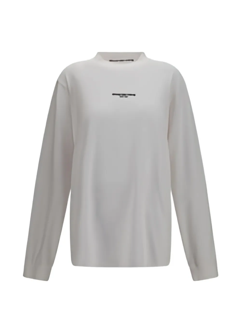 Alexander Wang logo-print long-sleeve T-shirt - Toni neutri