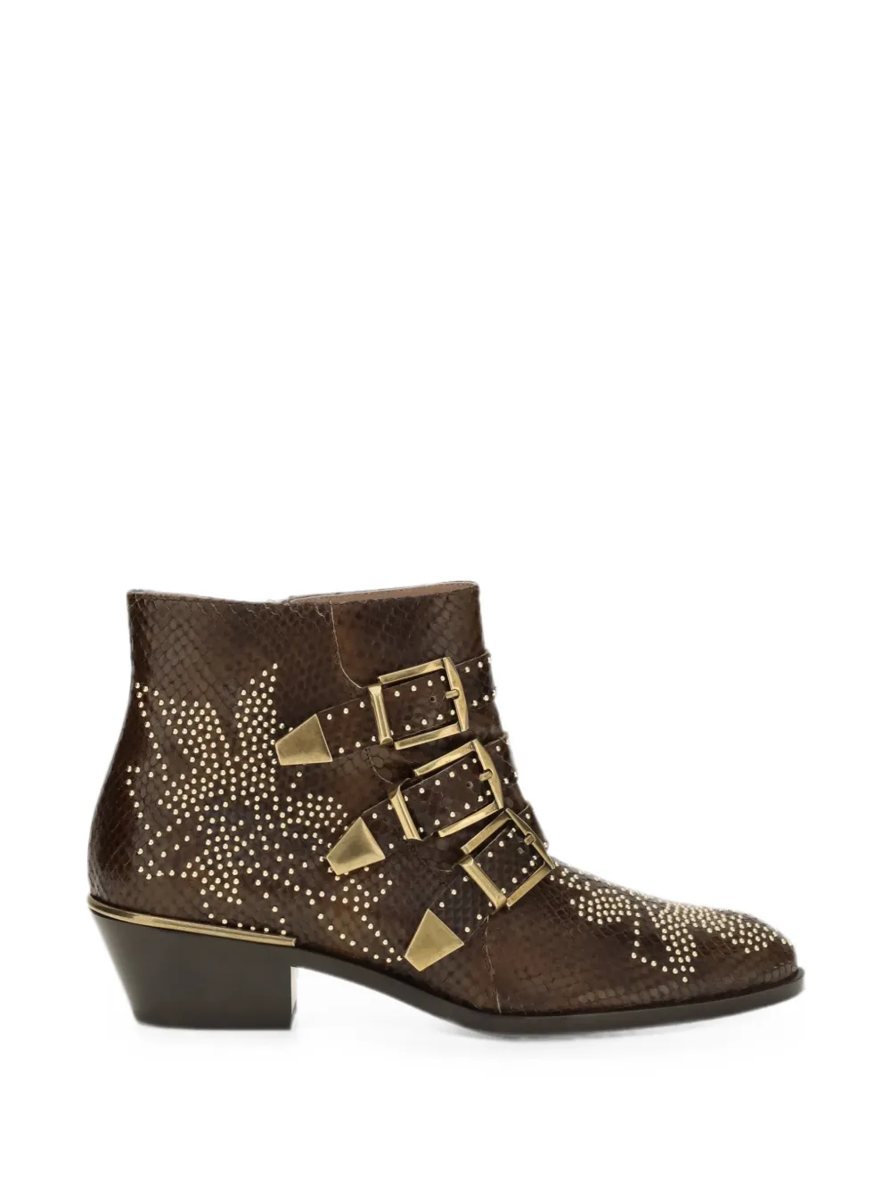 Chloé Susanna studded buckle-strap ankle boots Bruin