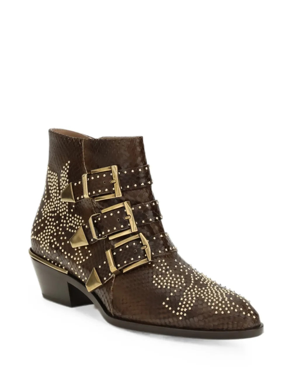 Chloé Susanna studded buckle-strap ankle boots Bruin