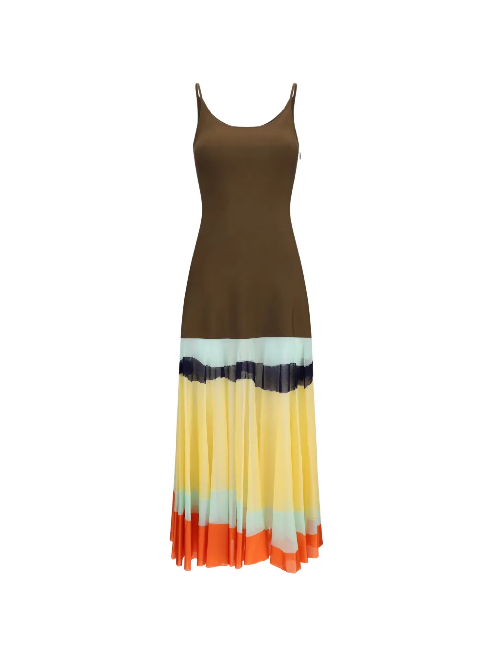 FENDI striped maxi dress - Marrone
