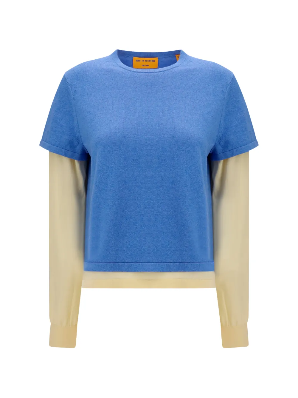 Guest In Residence layered-effect fine-knit T-shirt - Blu