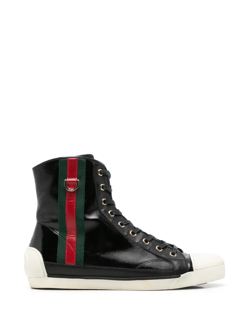 Gucci Pre-Owned 2010s Web-detail high-top sneakers - Schwarz