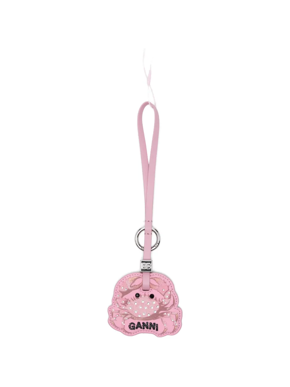 GANNI crab-motif crystal-embellished keyring - Rosa