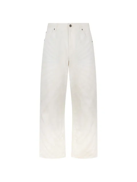 Roberto Cavalli Ray-print straight-leg jeans