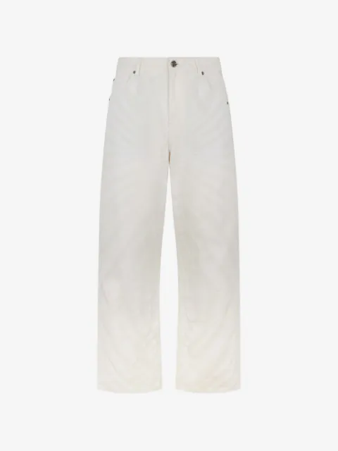 Roberto Cavalli Ray-print straight-leg jeans