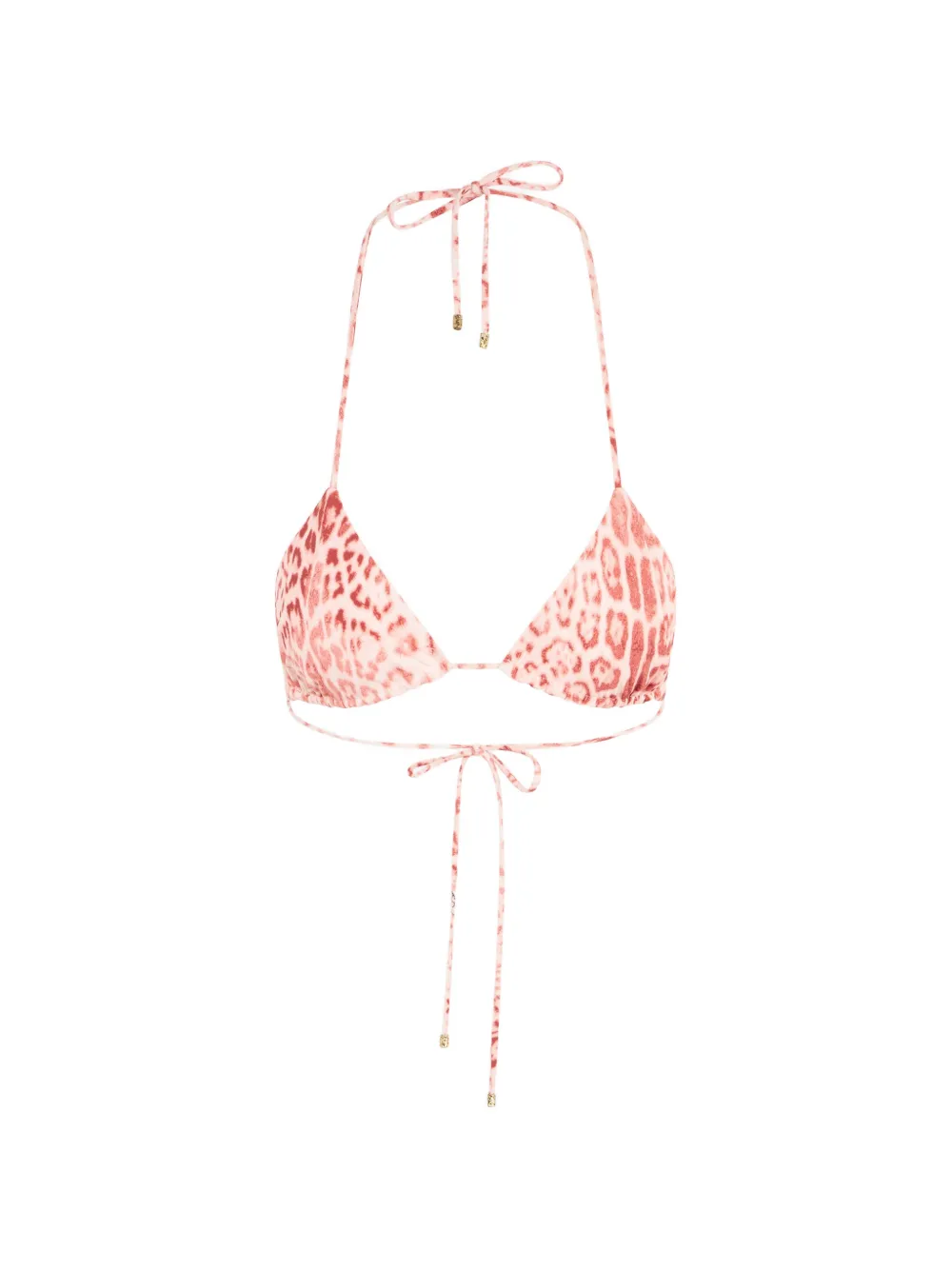 Roberto Cavalli jaguar-print triangle bikini top - Rosa