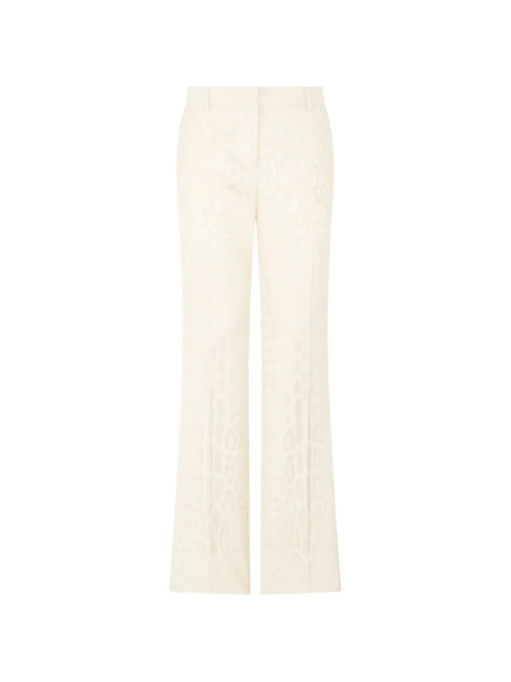 Roberto Cavalli leopard-jacquard flared trousers - White