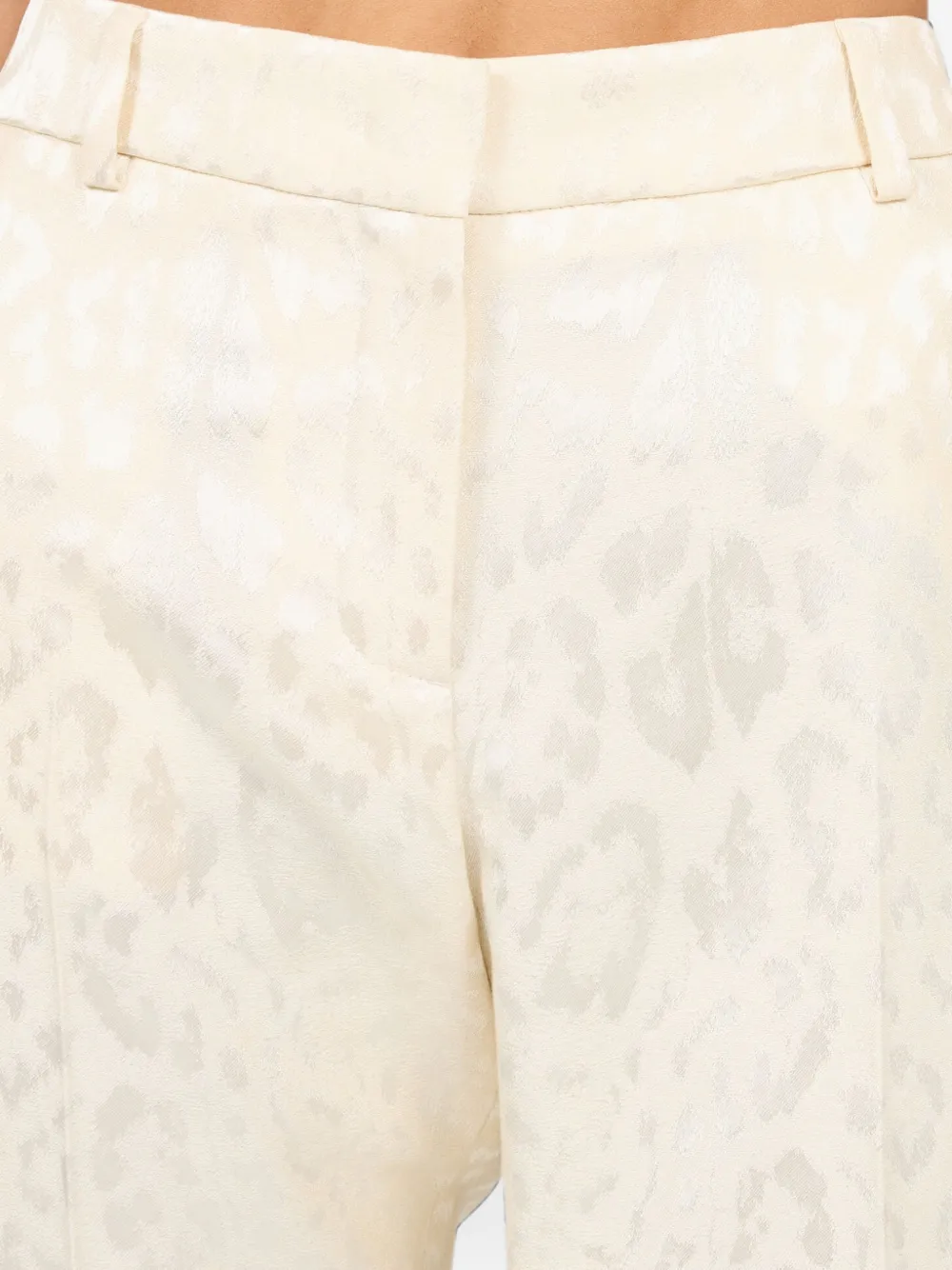 Roberto Cavalli Flared broek met luipaardjacquard Wit