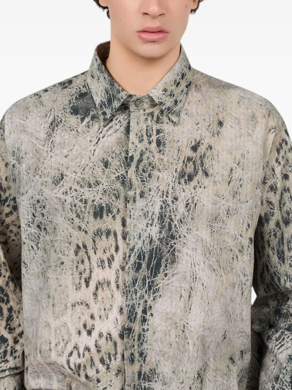 Roberto Cavalli Overhemd met luipaardprint Beige