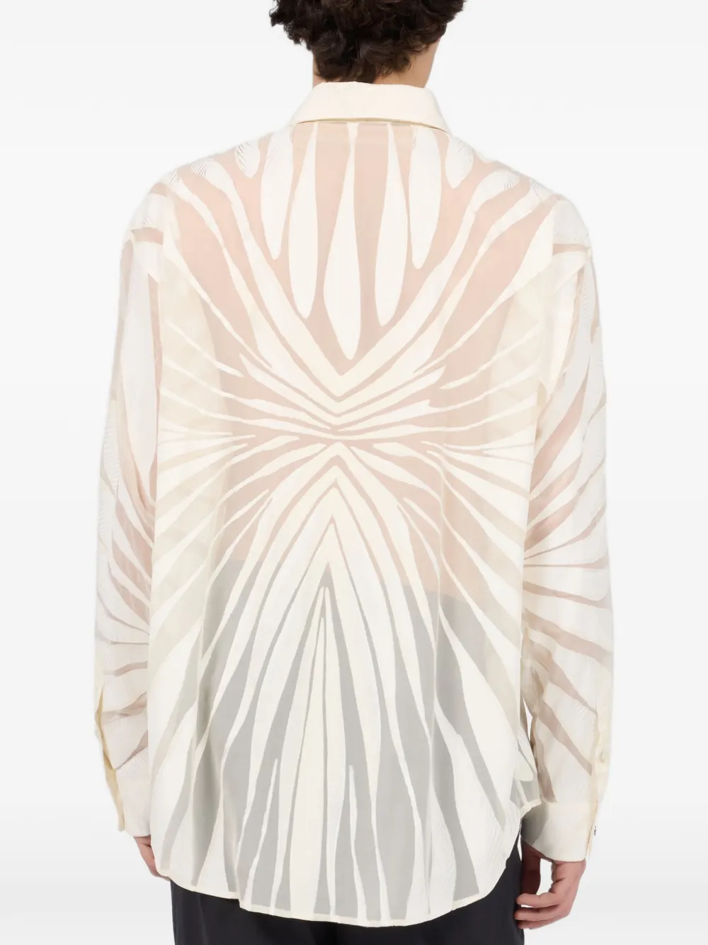 Roberto Cavalli Ray Devoré overhemd met print Beige