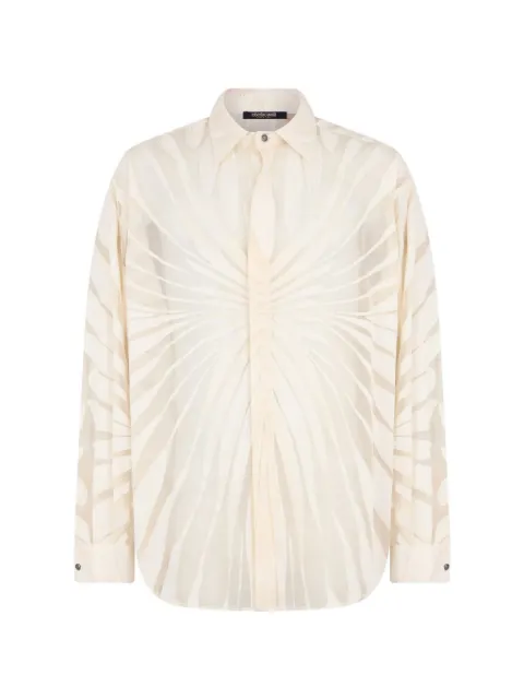 Roberto Cavalli Ray Devoré print shirt
