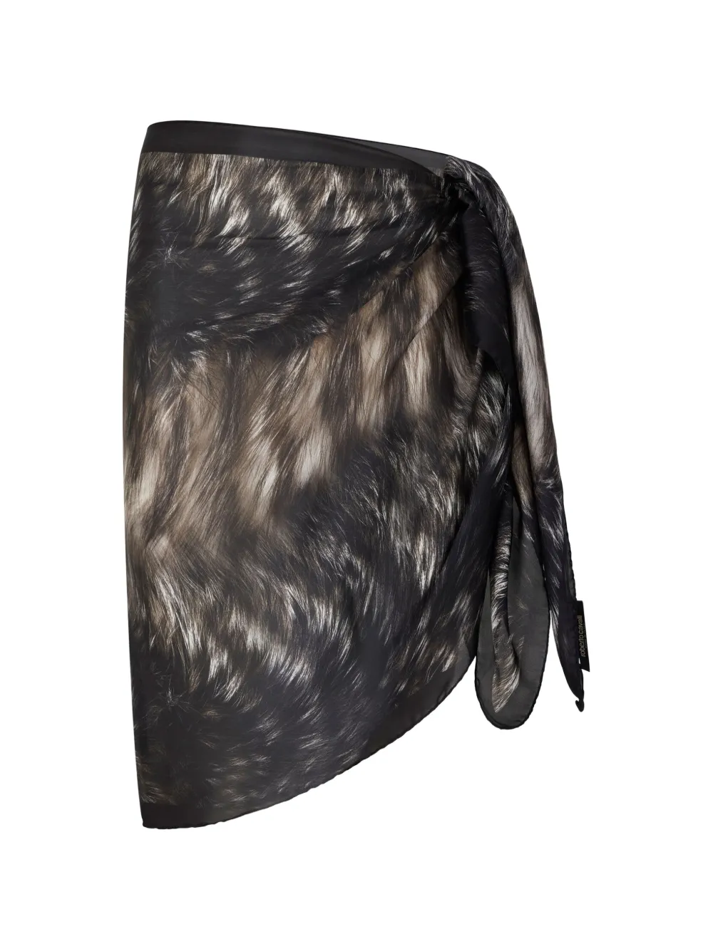 Roberto Cavalli Schal mit Pelz-Print - Schwarz