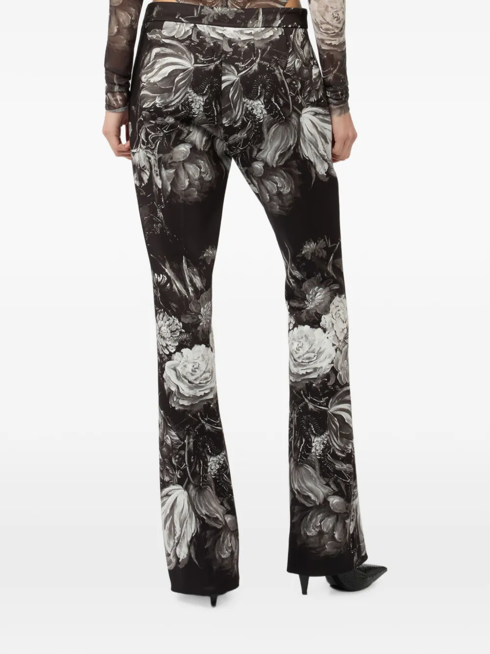 Roberto Cavalli Broek met bloemenprint Zwart