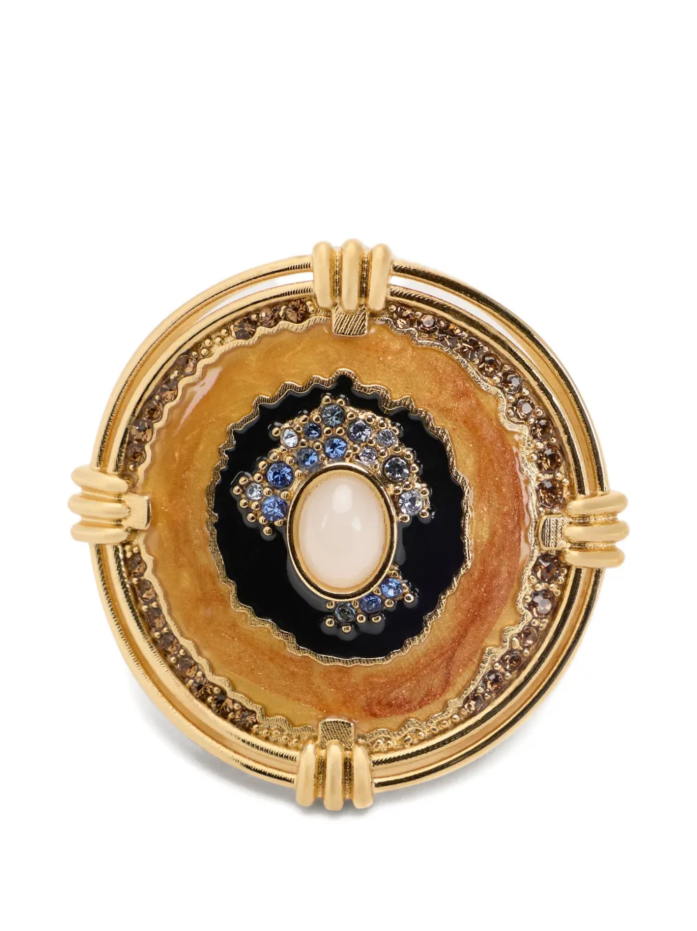 Roberto Cavalli crystal-embellished enamel ring