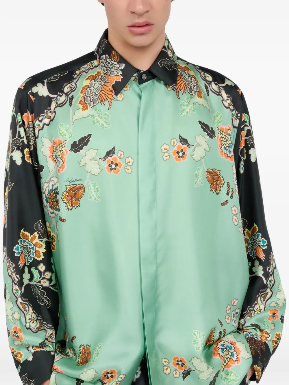 Roberto Cavalli Overhemd met bloemenprint Groen