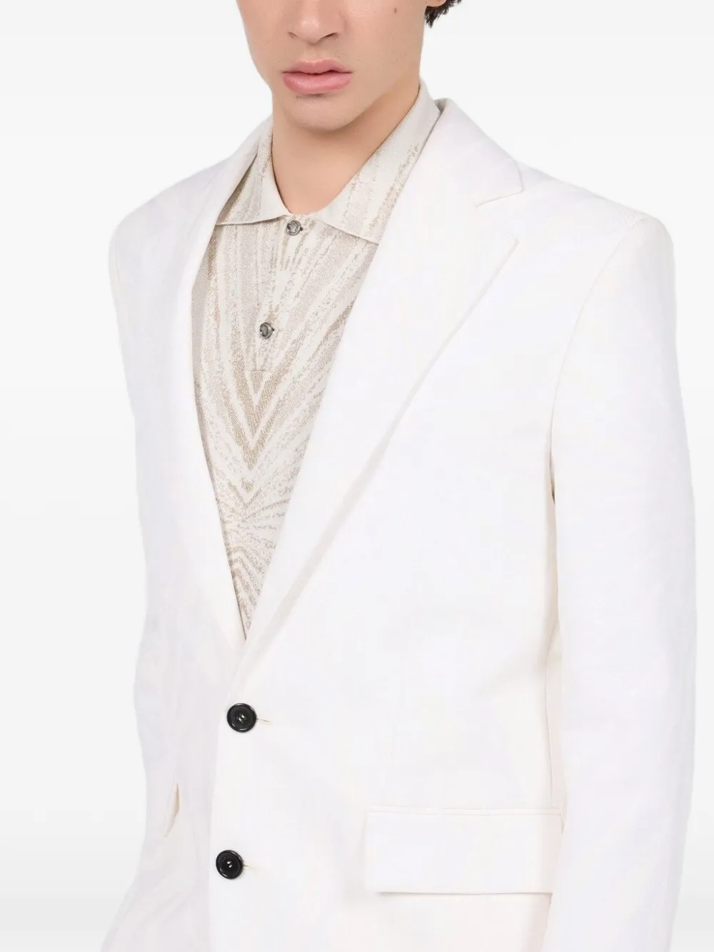 Roberto Cavalli Blazer met enkele rij knopen en puntige revers Wit