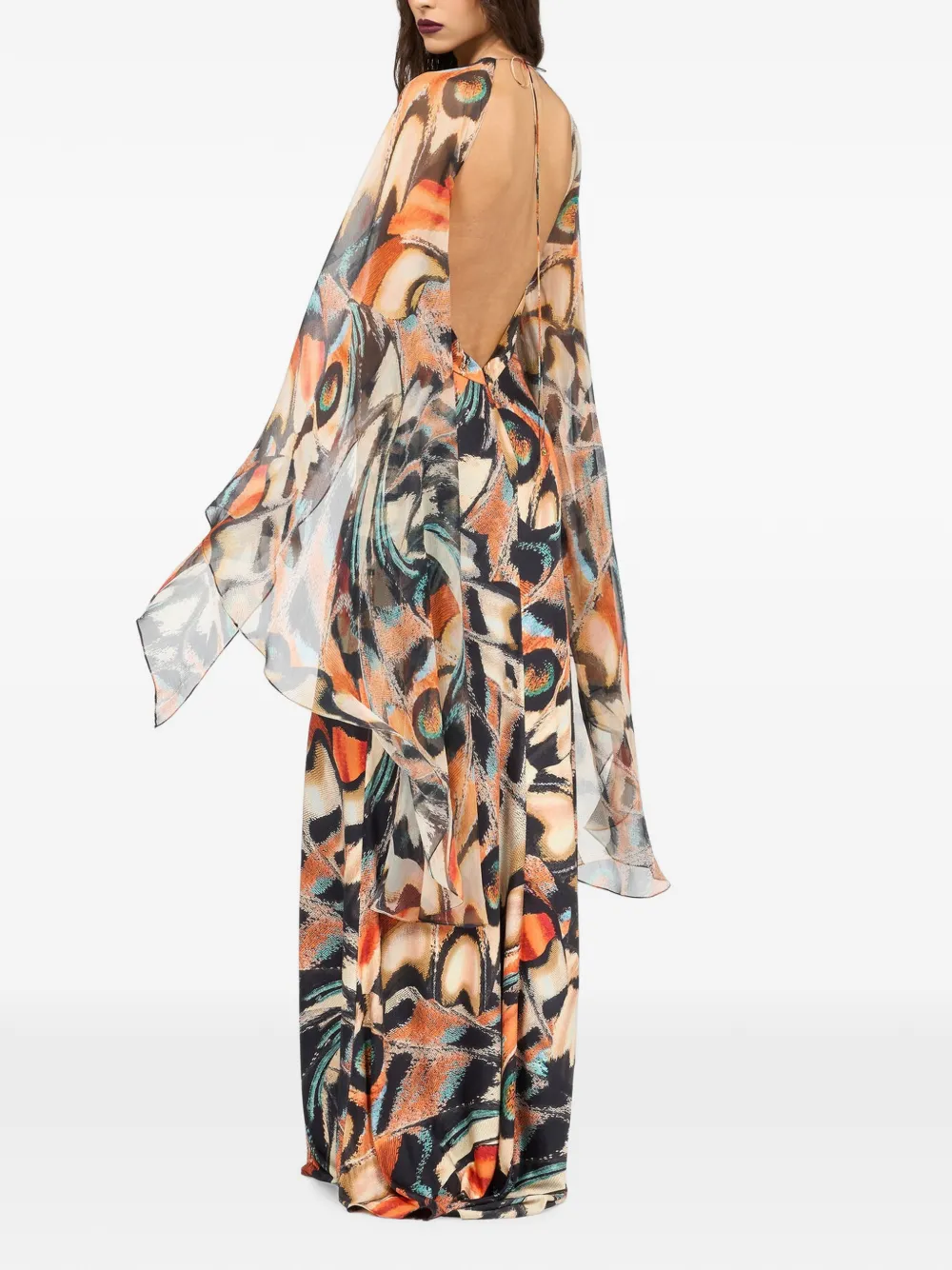 Roberto Cavalli Maxi-jurk met open rug Zwart