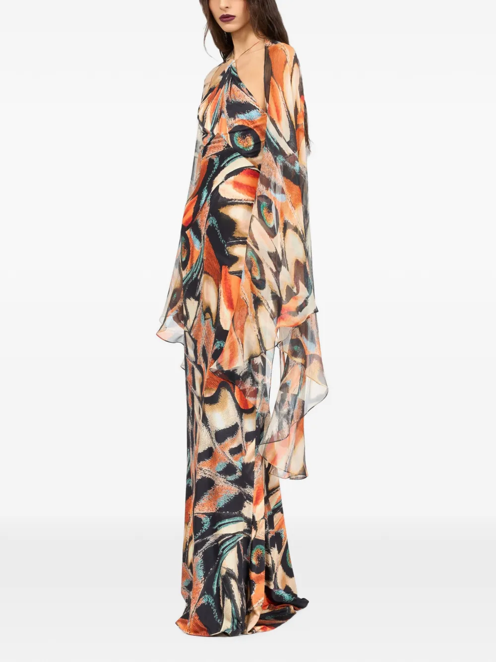 Roberto Cavalli Maxi-jurk met open rug Zwart