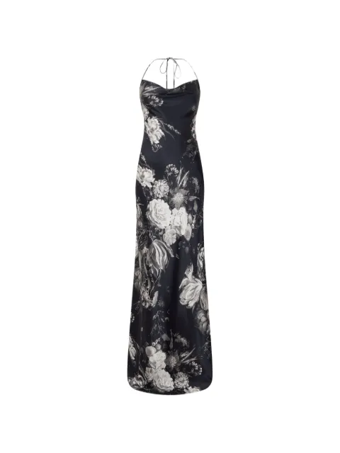Roberto Cavalli robe longue à fleurs imprimées et col bénitier