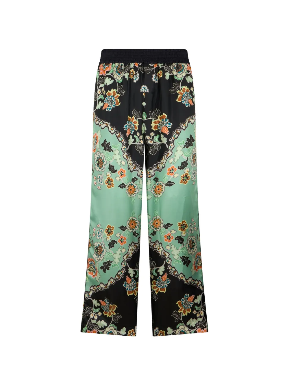 Roberto Cavalli floral-print wide-leg trousers - Black