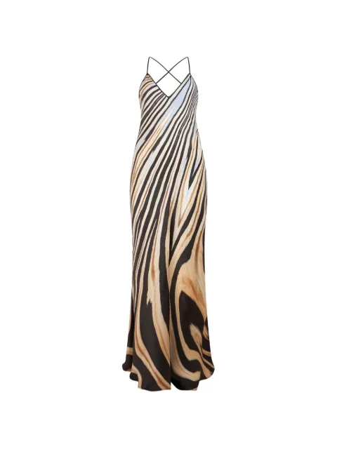 Roberto Cavalli zebra-print open-back maxi dress