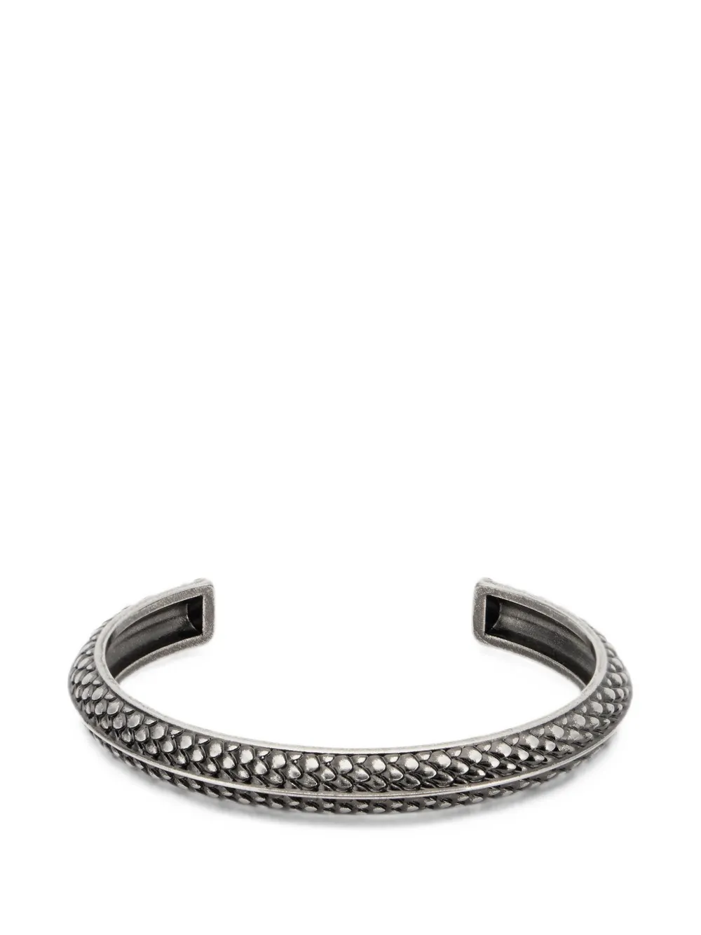 Roberto Cavalli snake-effect cuff bracelet - Argento