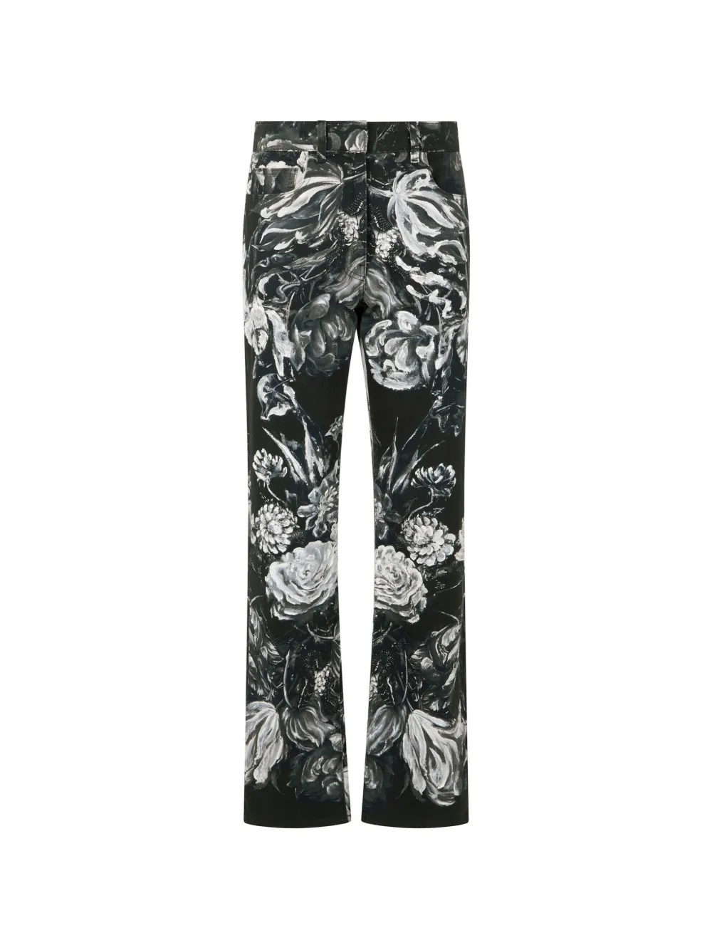 Roberto Cavalli Jeans met bloemenprint Zwart