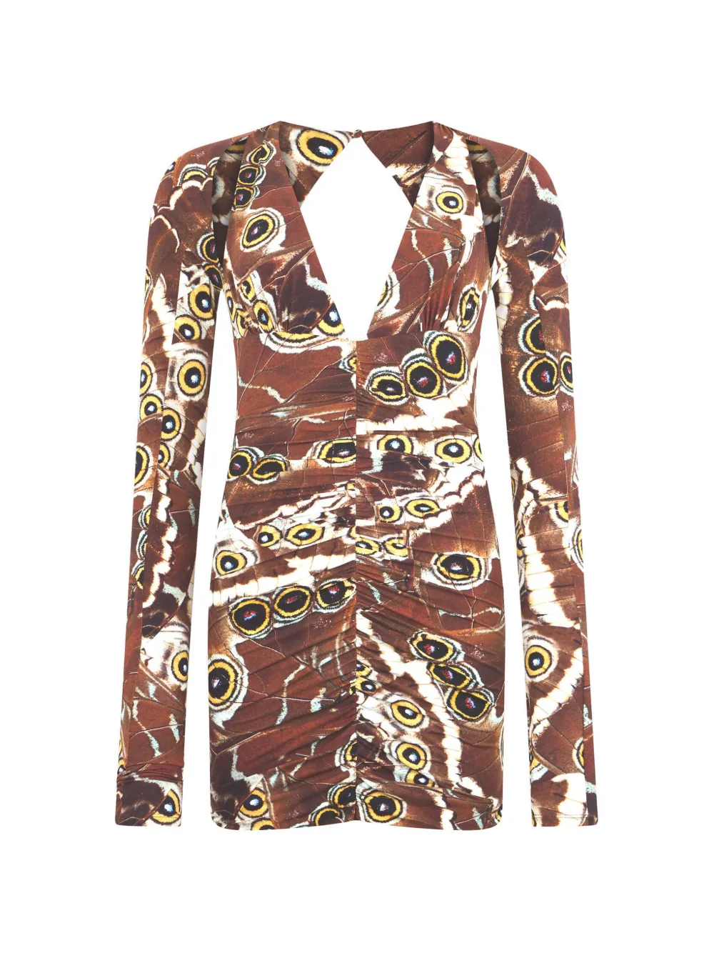 Roberto Cavalli Midikleid mit Schmetterling-Print - Braun