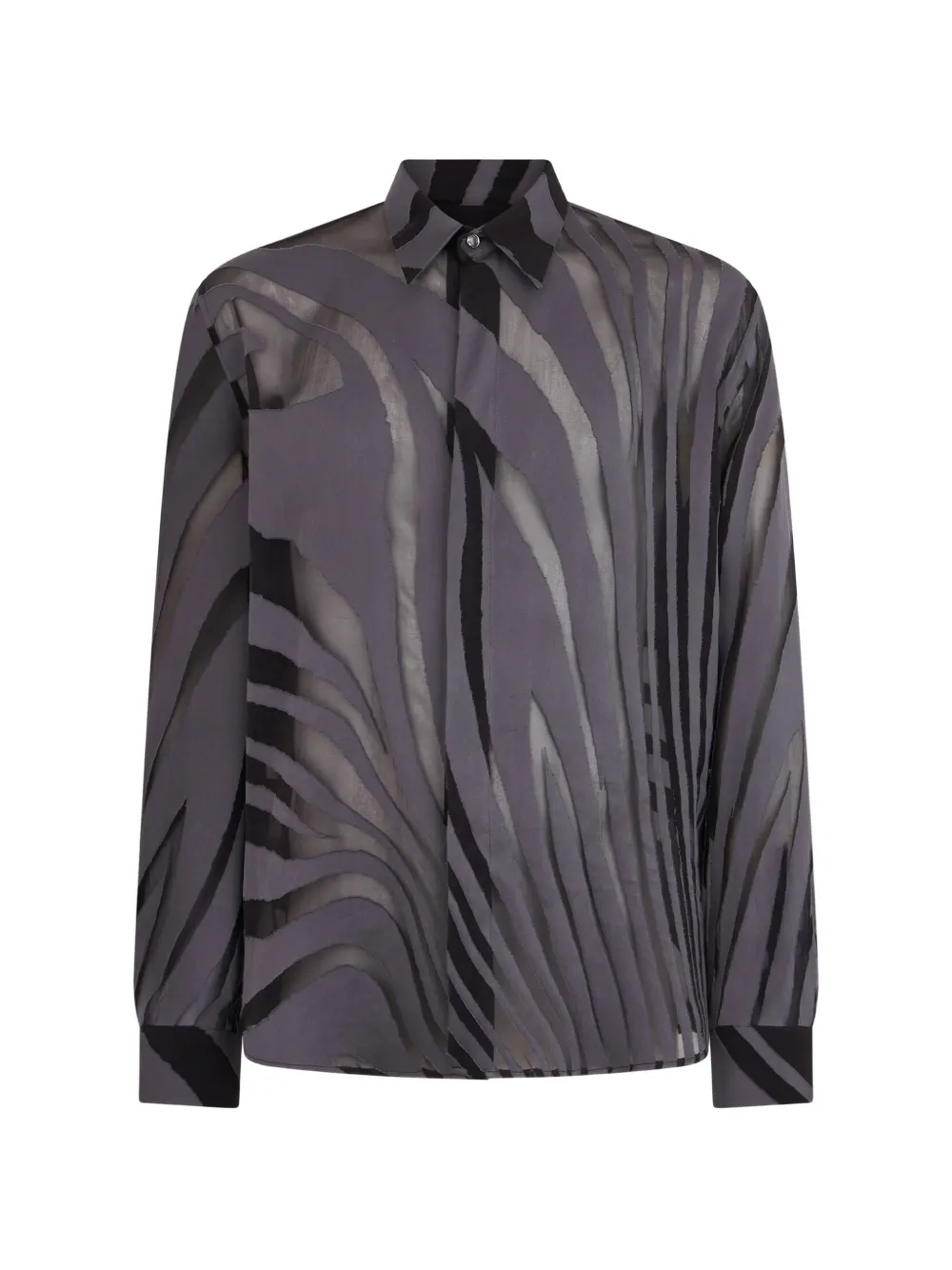 Roberto Cavalli zebra-print semi-sheer shirt - Grey