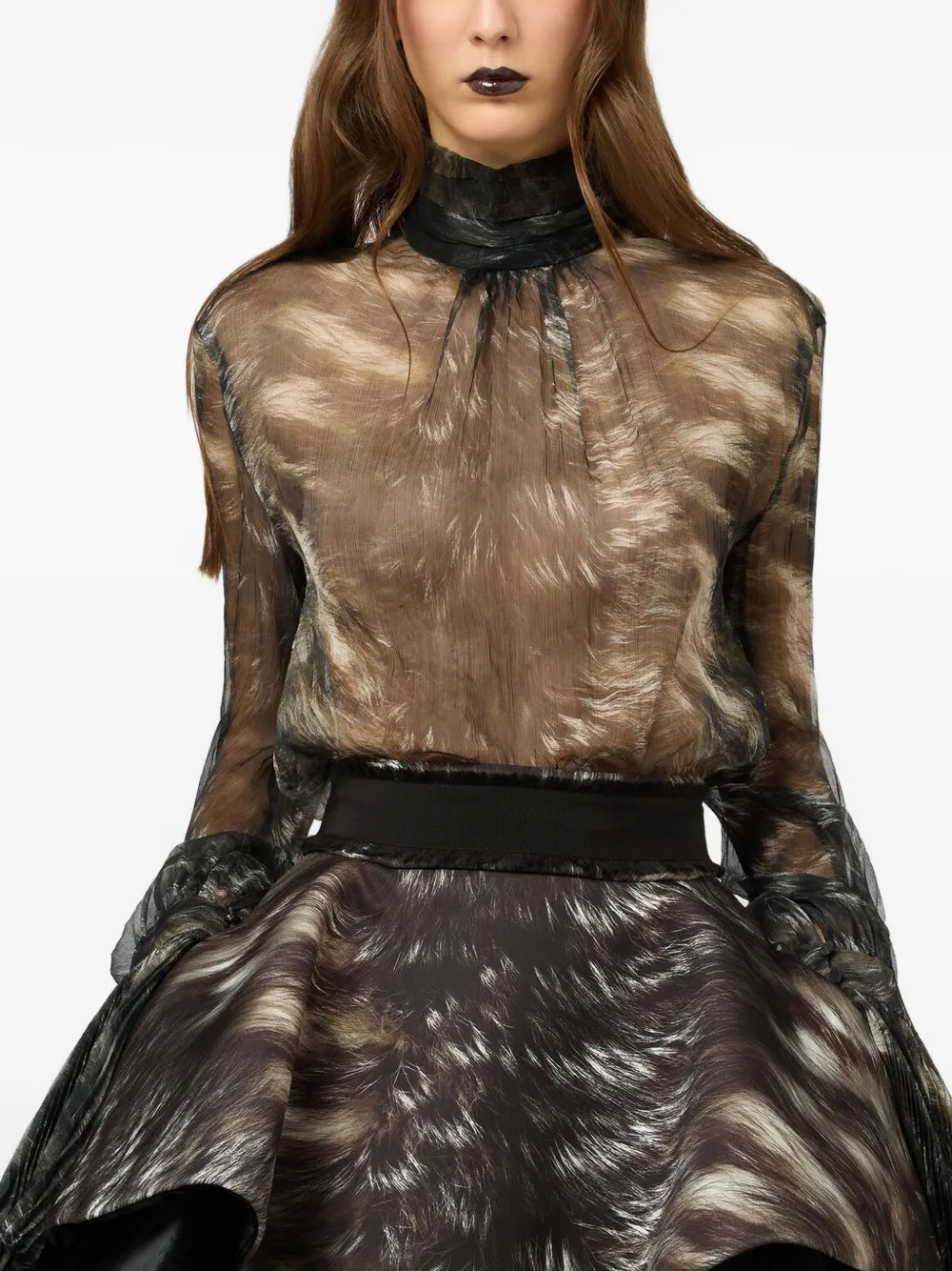 Roberto Cavalli Blouse met opstaande kraag en lange mouwen Zwart