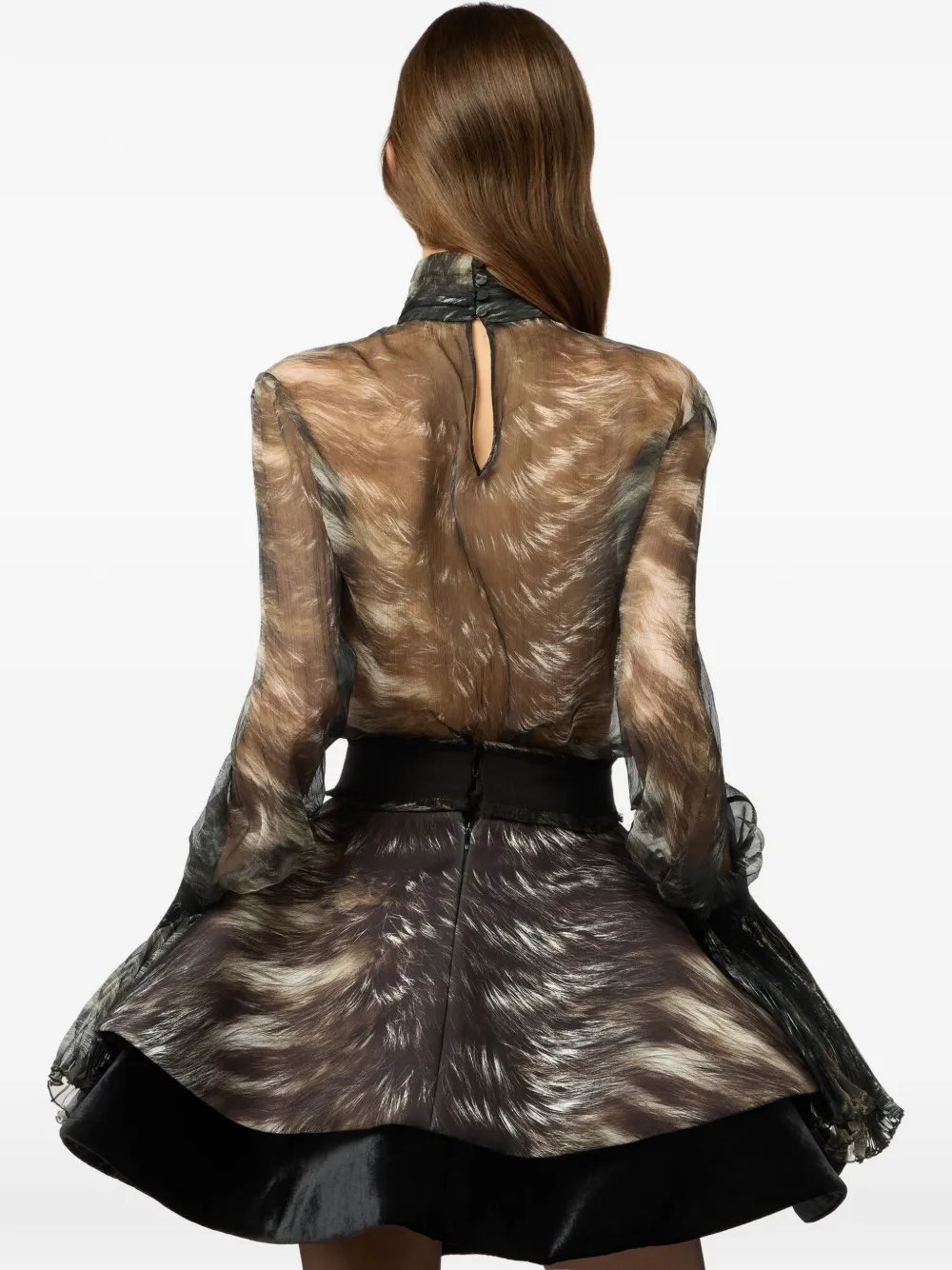 Roberto Cavalli Blouse met opstaande kraag en lange mouwen Zwart