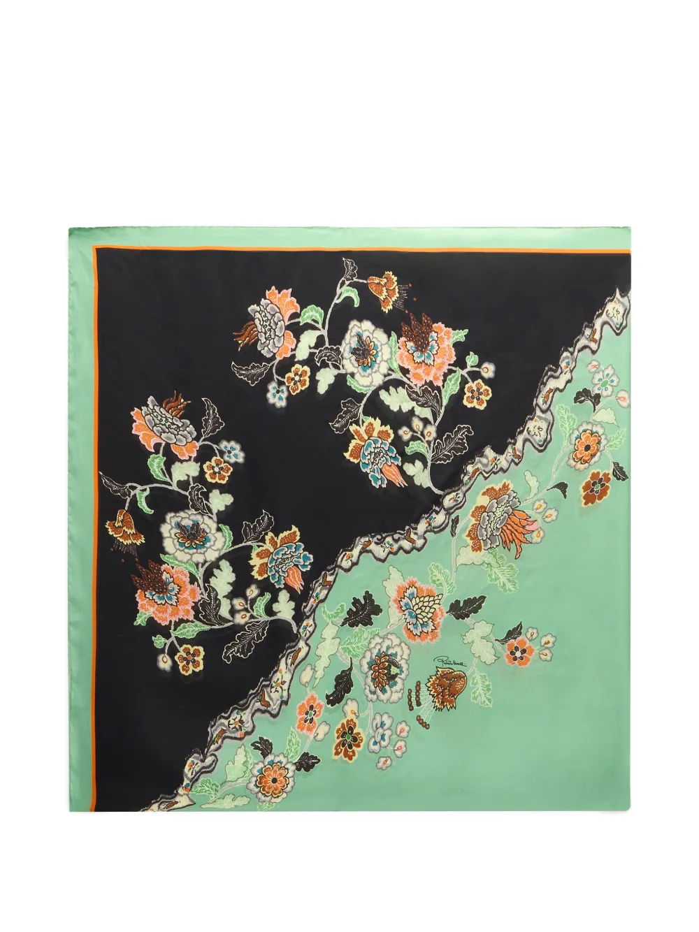 Roberto Cavalli floral-print scarf - Green