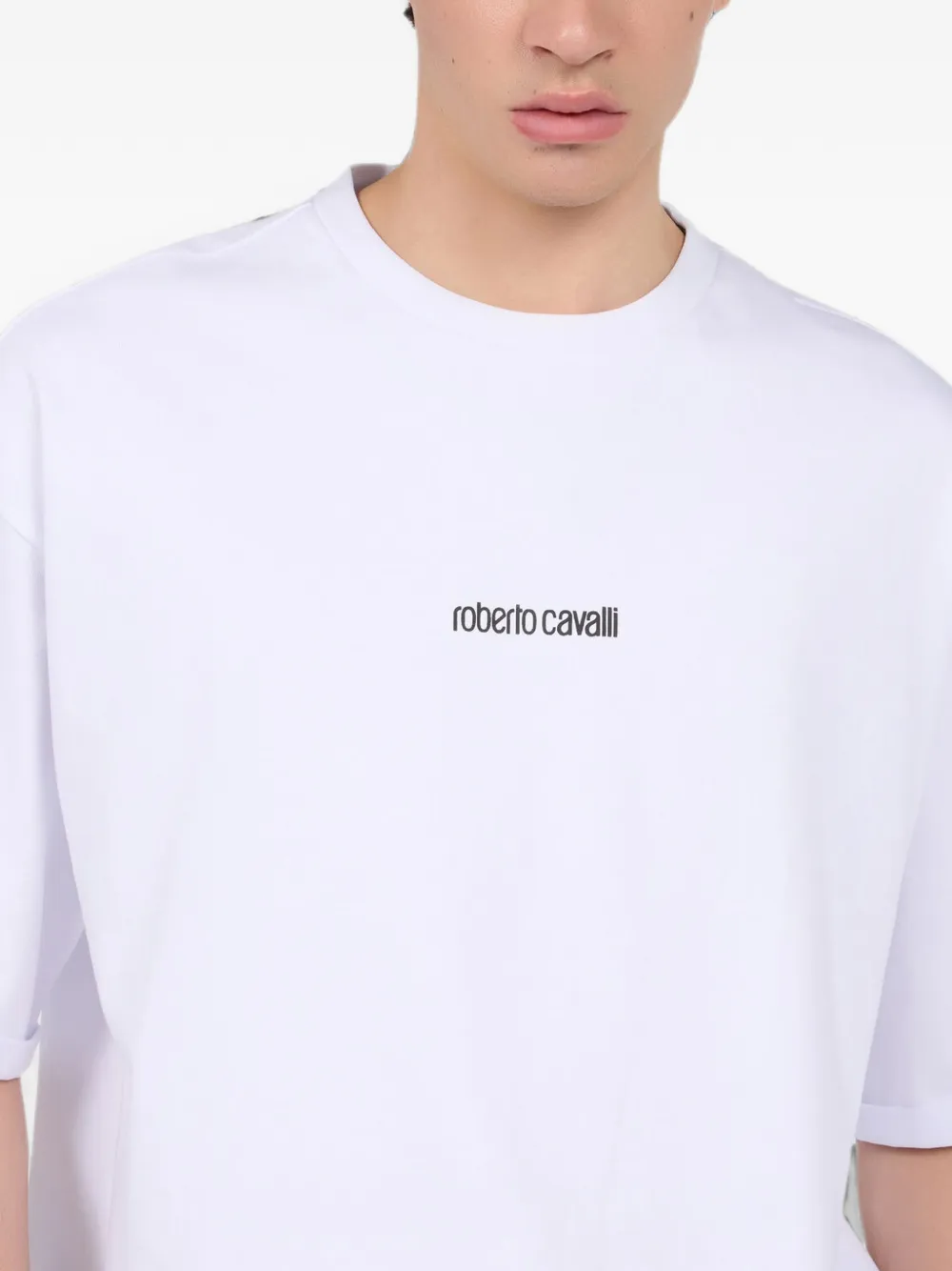 Roberto Cavalli logo-print T-shirt Wit