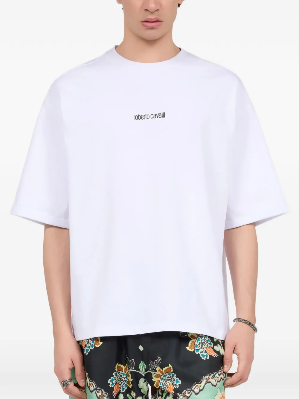 Roberto Cavalli logo-print T-shirt Wit