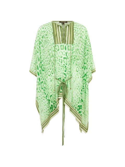 Roberto Cavalli leopard-print lace-up kaftan